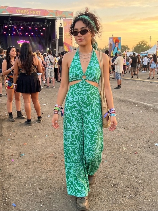 Free People Pants - Free People Blue and Green Floral Halter Jumpsuit